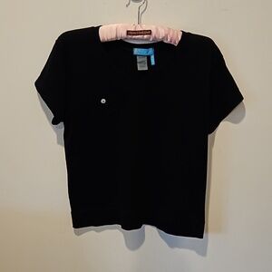 FRESH PRODUCE WOMEN'S BLACK SHORT SLEEVED V-NECK T-SHIRT SIZE MEDIUM